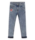 Slanke jeans met geborduurde badge image number 0
