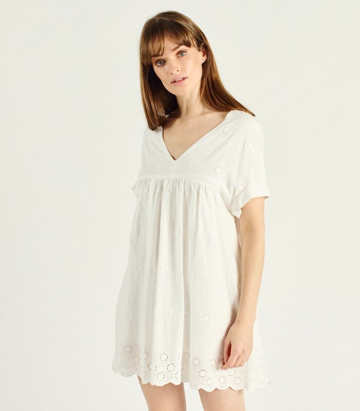 Korte jurk met korte mouwen V-hals XANA image number 1