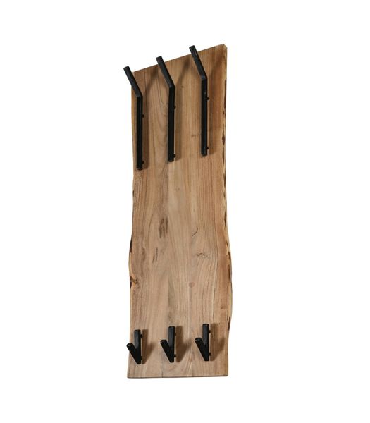 Tree Trunk - Kapstok - 25mm - massief acacia - zwart geschuurd metaal - 2x3 haken