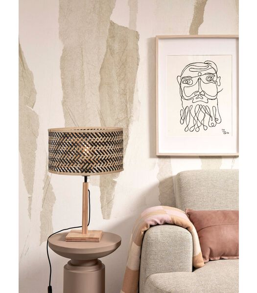 Lampe de Table Java - Bambou/Noir - Ø32x38cm
