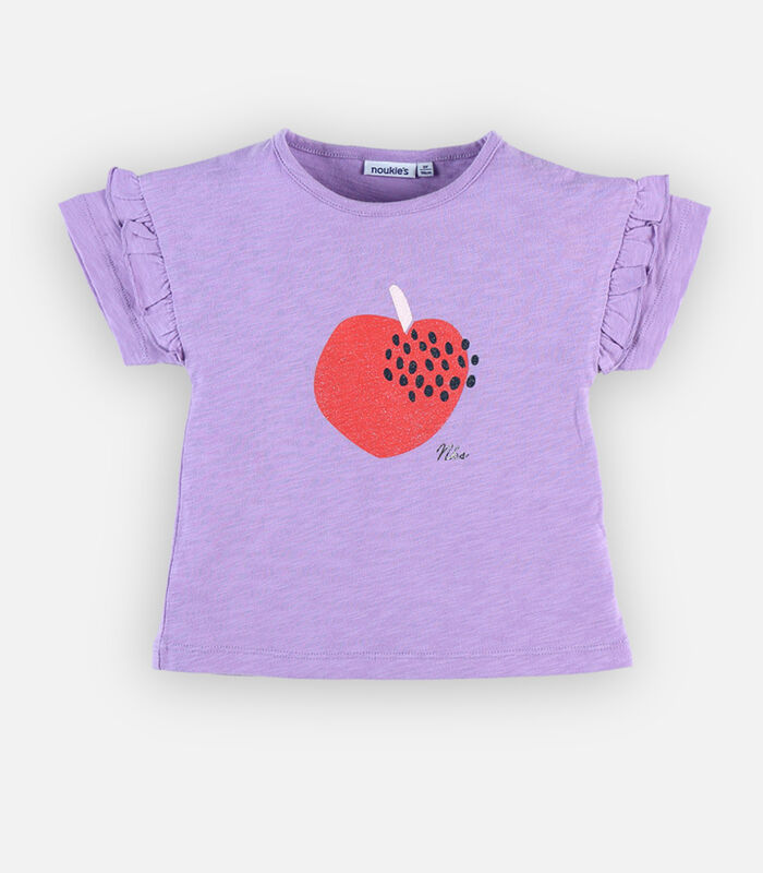T-shirt met appelprint, lila image number 0