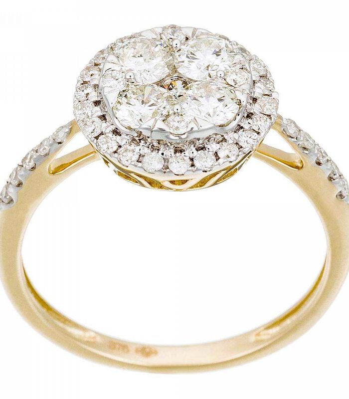 Ring 'Pompadour' geelgoud en diamanten image number 1