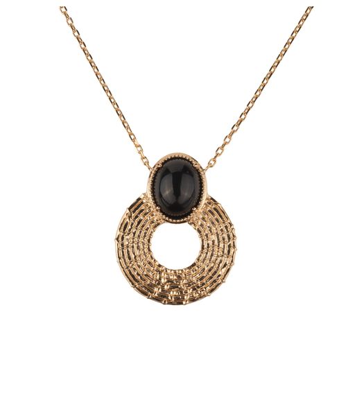 BLACK & GOLD Collier Texture Agate
