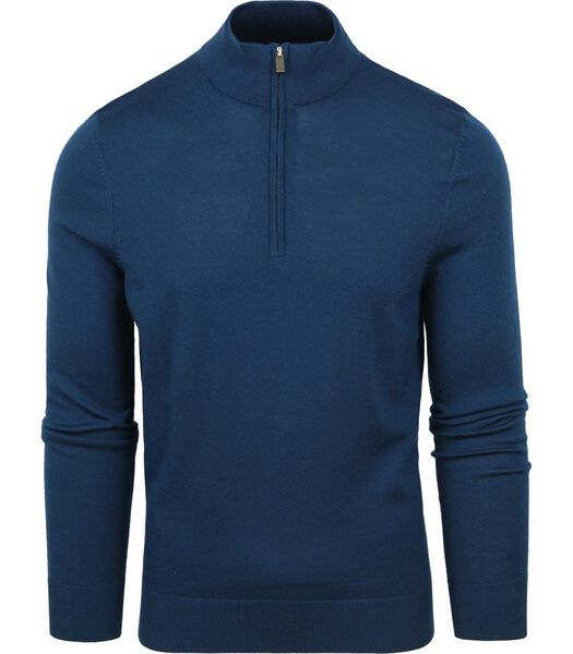 Suitable Merino Half Zip Sweater Indigo Blue
