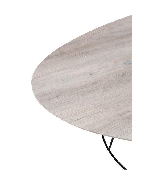 Pure Scandinavian - Table basse - grande - ovale déformé - MDF - naturel - châssis métal noir