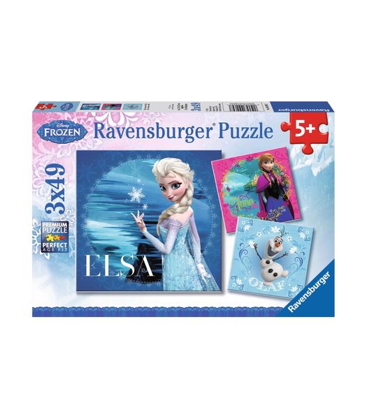 puzzel Disney Frozen Elsa, Anna & Olaf - 3x 49 stukjes
