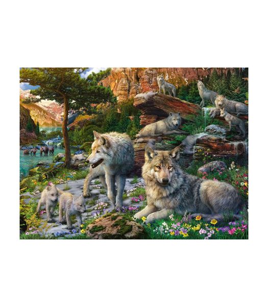 Casse-tête 1500 pièces Loups au printemps