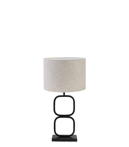 Lampe de table Lutika/Livigno - Noir/Naturel - Ø30x67cm