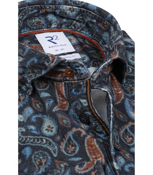 Overhemd Widespread Paisley Donkerblauw