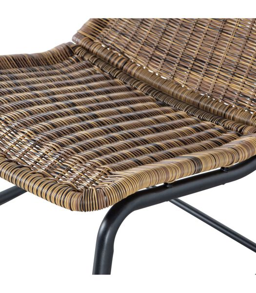 Chaise à bascule d'exterieur - Polyester/métal - Naturelle - 97x51x95 - Tom