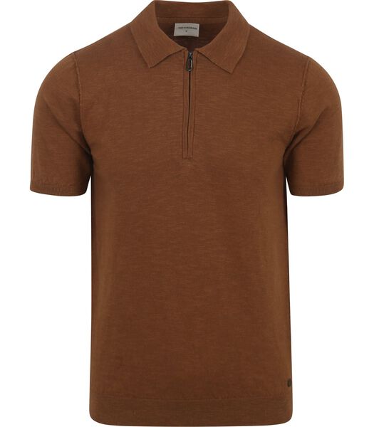 No Excess Knitted Poloshirt Marron