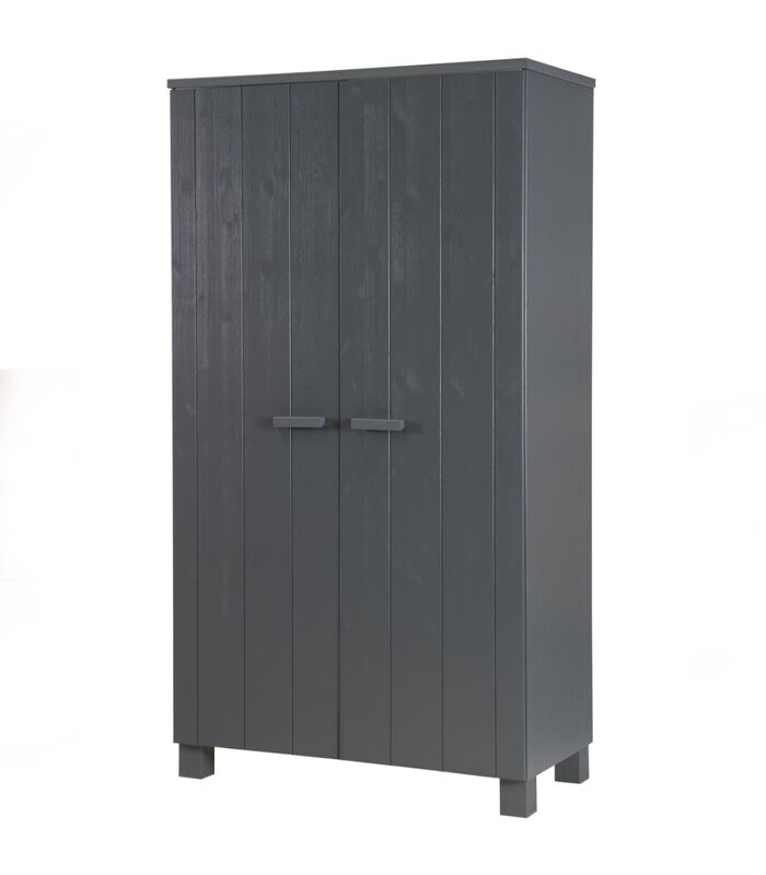 Armoire - Pin - Anthracite - 202x111x55  - Dennis image number 1