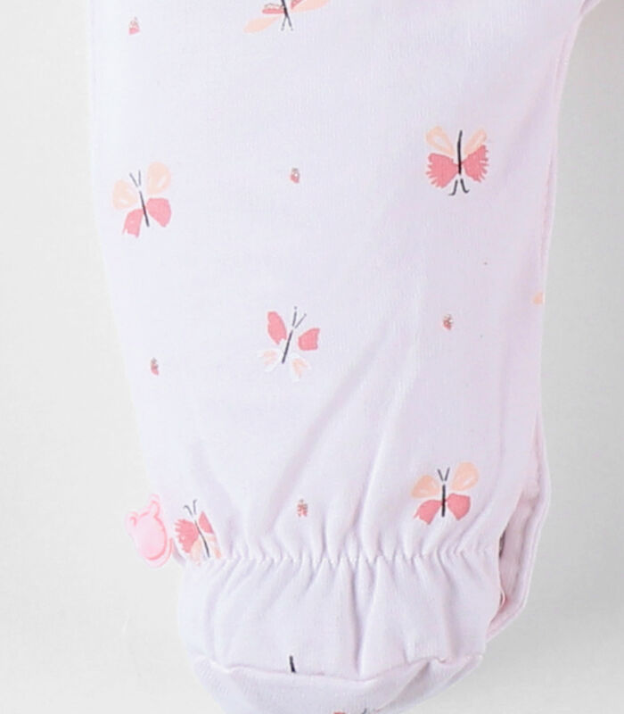 Jersey 1-delige pyjama met met vlinder- en giraffenprint, lichtroze image number 3