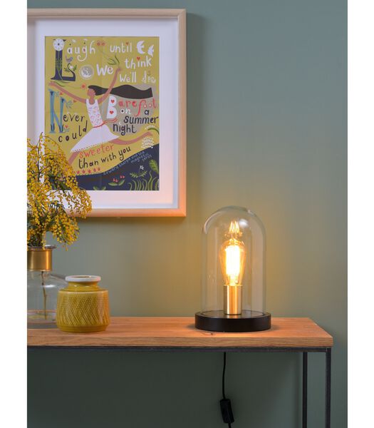 Lampe de Table Seattle - Verre/Noir - Ø18cm