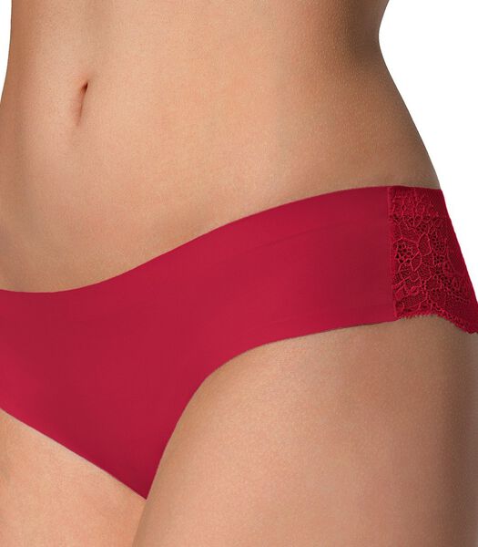 Brazilian slip met platte naad en kanten achterkant Tanga