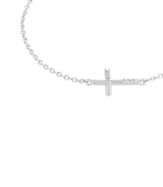 Bracelet pour fille, argent 925 sterling, zirconium synth. | croix