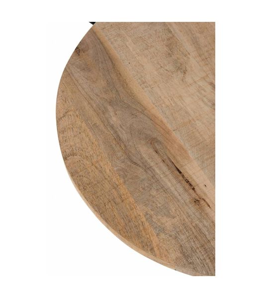 Bistro - table - ronde - plateau en bois - naturel - base en métal - noir