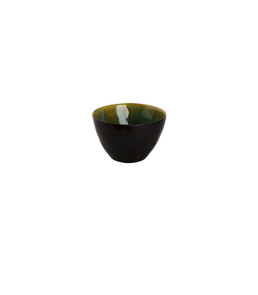 Schaal Lotus 15 cm 1 l Turquoise Zwart Stoneware 6 stuks