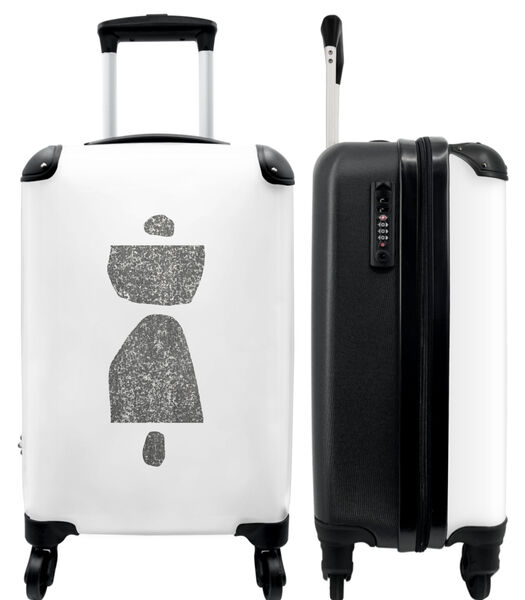 Ruimbagage koffer met 4 wielen en TSA slot (Grijs - Wit - Kunst - Abstract)