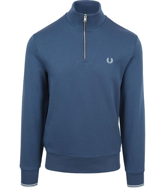 Fred Perry Half Zip Trui Mid Blauw