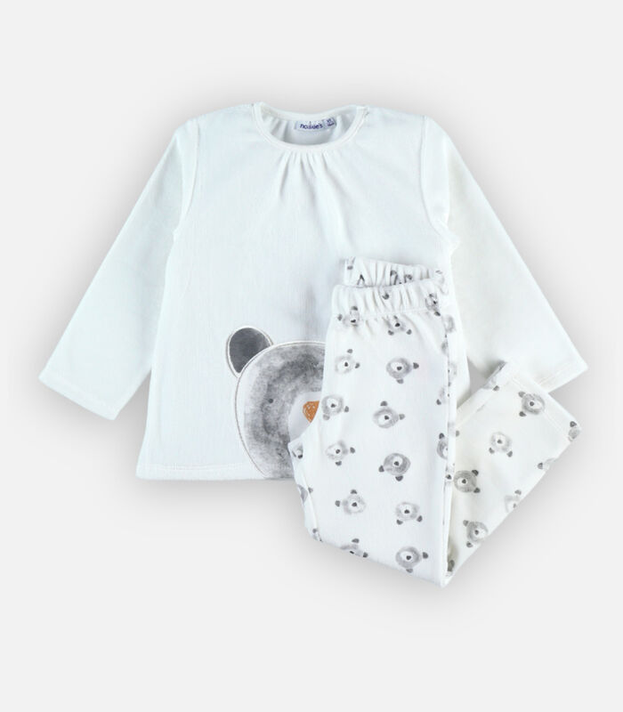 2-delige fluwelen pyjama, wit image number 3