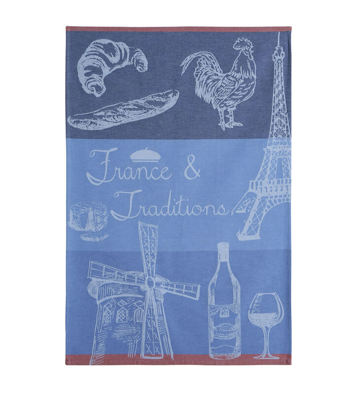Coucke - France et tradition - Theedoek van katoenen jacquard met print 50 x 75 cm image number 0