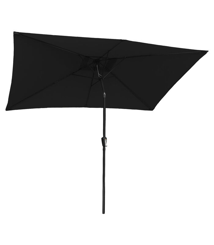HAPUNA rechthoekige rechte paraplu 2x3m zwart image number 1