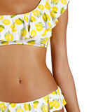 Tweedelig asymmetrisch bikinisetje met ruches Lemons image number 3
