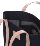 The Tote - Tote bag en jean recyclé finition cuir rose pâle image number 2