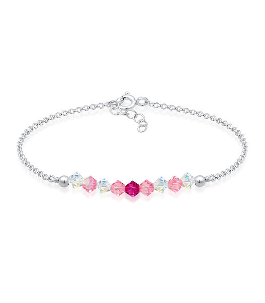 Bracelet Perles Pour Enfants Roses Avec Cristaux En Argent Sterling 925