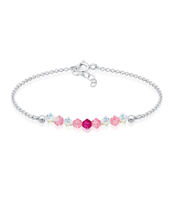 Bracelet Perles Pour Enfants Roses Avec Cristaux En Argent Sterling 925 image number 0
