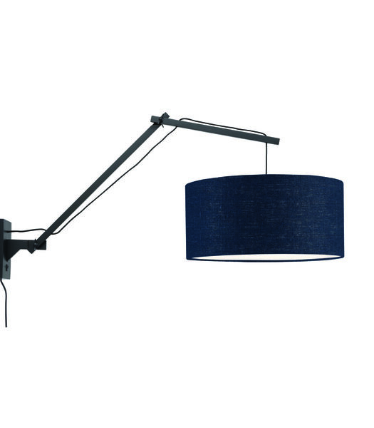 Wandlamp Andes - Bamboe Zwart/Blauw - 95x47x55cm