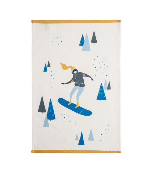 Snowboardeuse - Katoenen theedoek met print