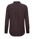 Zwarte blouse met rode sterren van viscose. image number 4