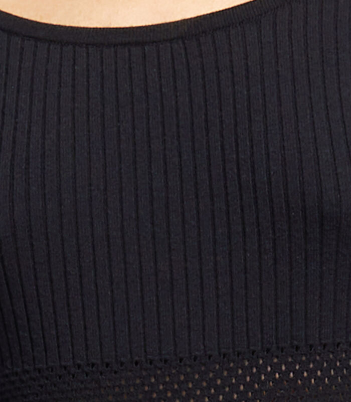 Zwarte strakke trui met wantenmouwen MIIIAOW image number 4