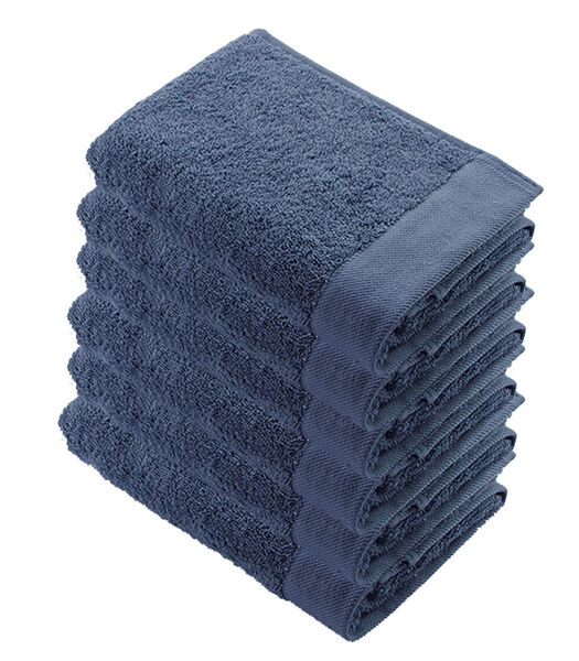 6x Remade Cotton Handdoeken 60x110 cm Blauw