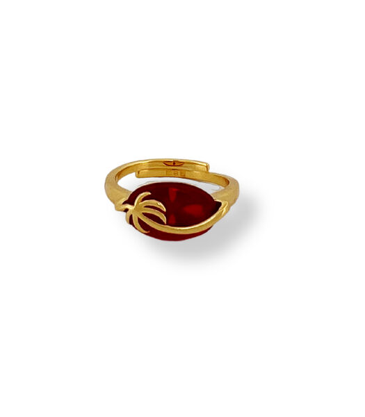 Ring - Rode palmboomring - Goud
