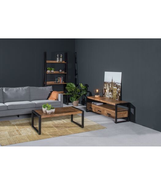 Robust - TV-meubel - 150cm - 3 lades - 1 nis - naturel mangohout - staal