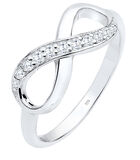 Ring Dames Infinity Symbool Oneindigheid Trend Met Zirkonia Kristallen In 925 Sterling Zilver image number 3