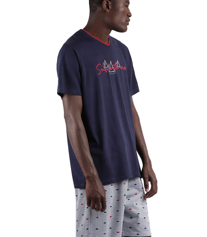 Pyjama loungewear korte broek t-shirt Sailing image number 2