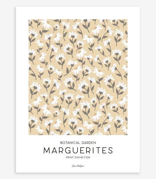 Affiche seule marguerites moutarde Picnic day, Lilipinso
