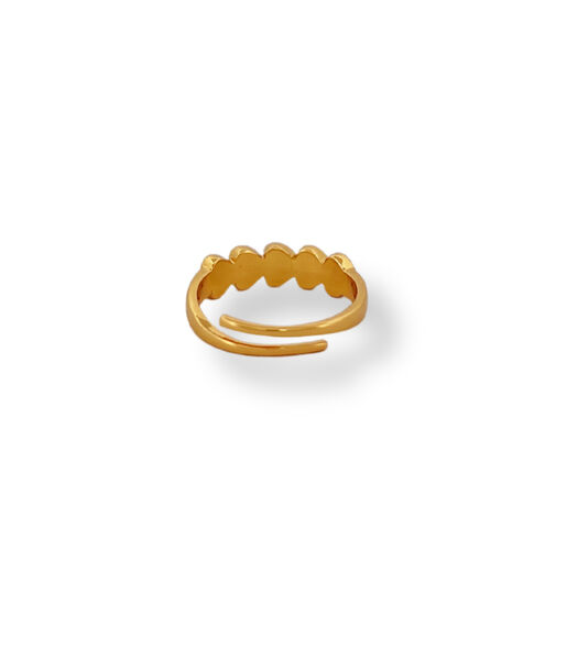Ring - Ring met kleine lila hartjes - Goud