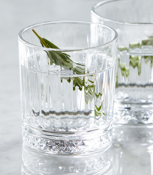 Mayfair Waterglazen set 2 stuks - transparant glas met ribbel