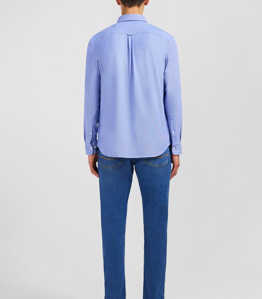 Blauw katoen pinpoint shirt