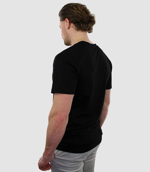 Knitted T-Shirt - Korte Mouw - Zwart - Regular Fit - Excellent Katoen