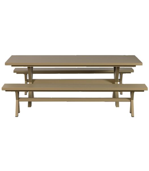 Delta Table De Picque-Nicque Aluminium Vert/Sable 220X100cm