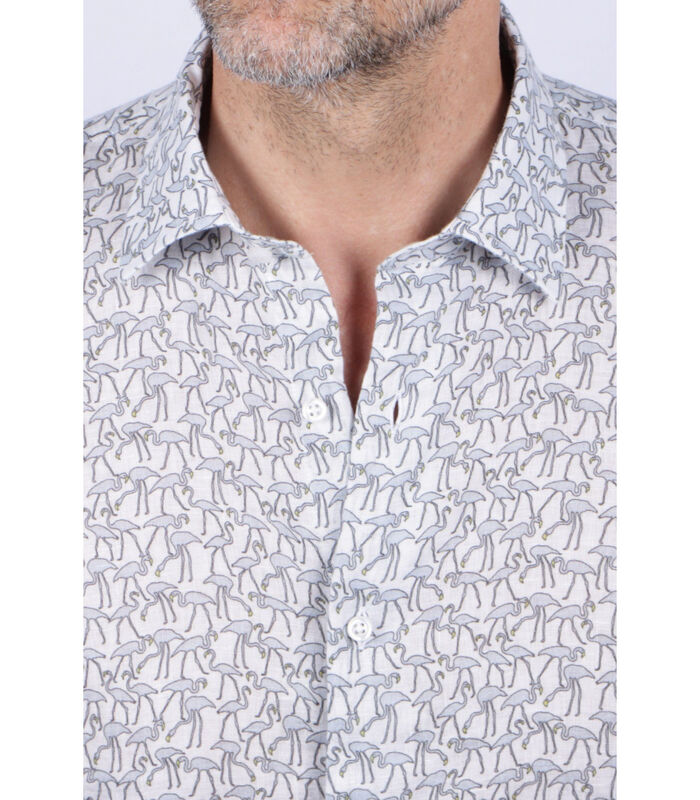 Overhemd linnen franse kraag motief image number 2