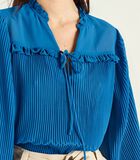 CHANA lange mouw V-hals blouse image number 2