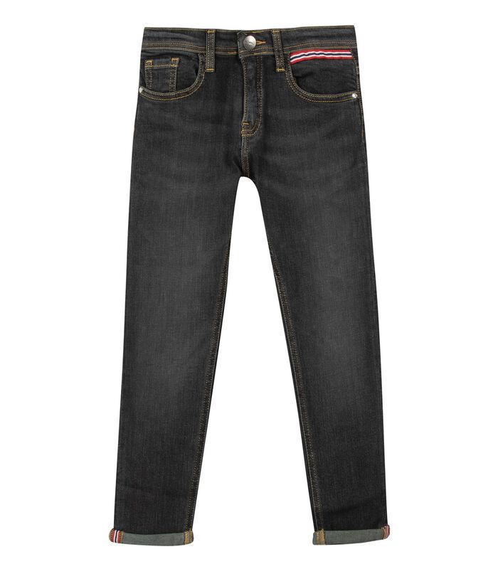 Slanke jeans met gestreepte band image number 0
