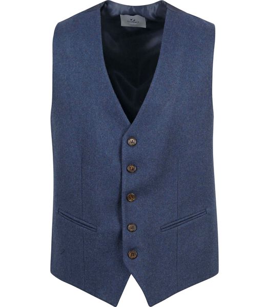 Suitable Gilet Tweed Mid Blauw